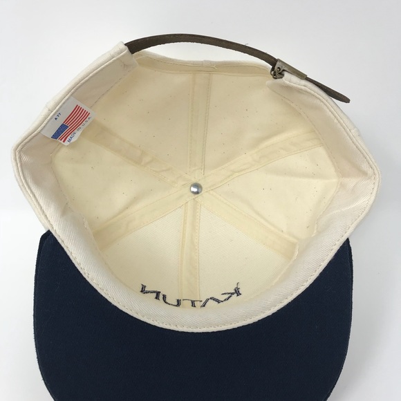 Katun Vintage 80's Strapback Suede White Hat Cap - Picture 5 of 7